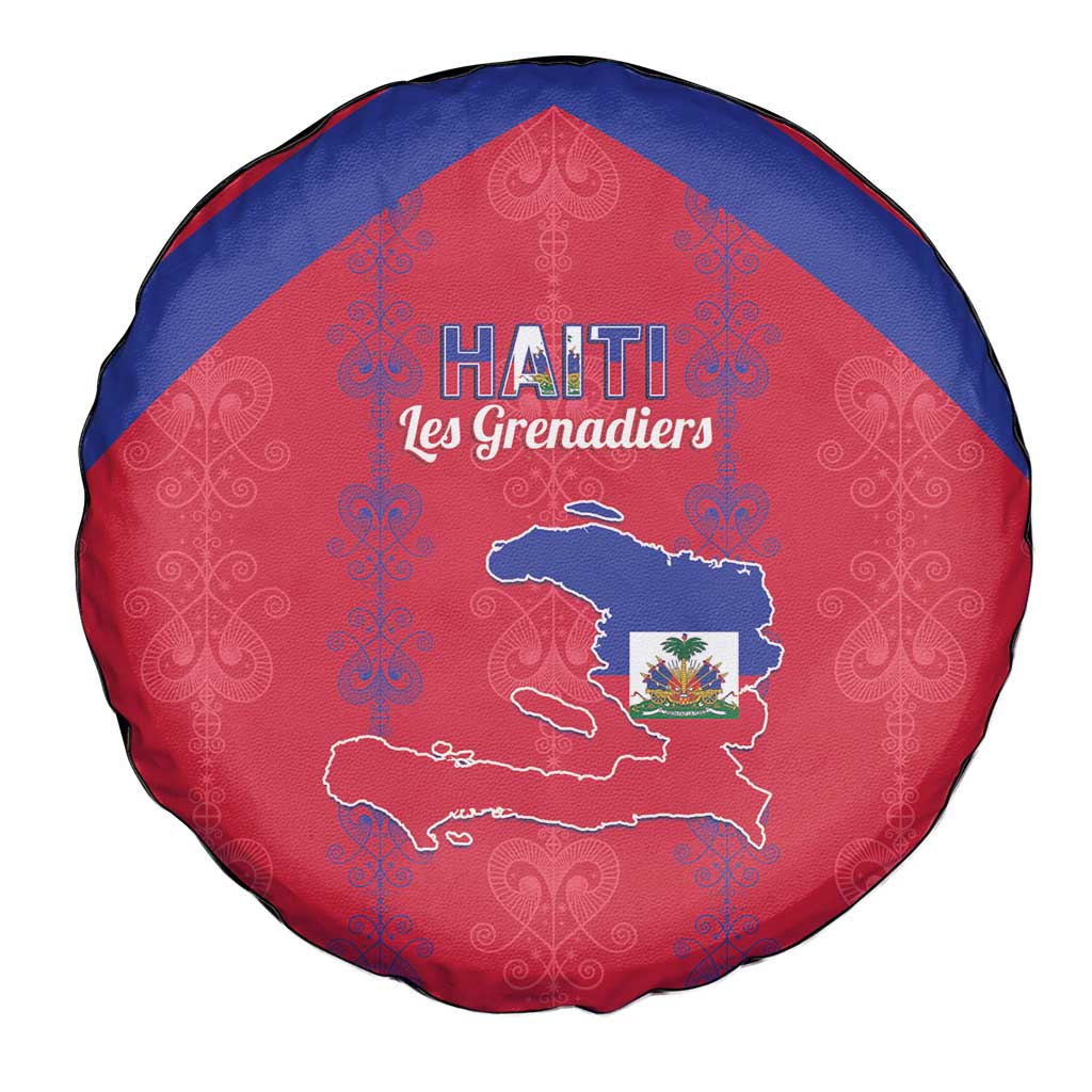 Haiti Football Spare Tire Cover Les Grenadiers Veve Vodou Red - Wonder Print Shop