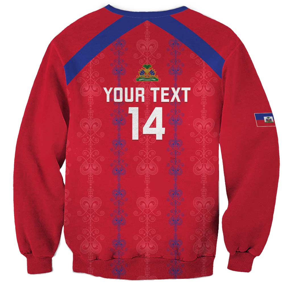 Custom Haiti Football Sweatshirt Les Grenadiers Veve Vodou Red - Wonder Print Shop