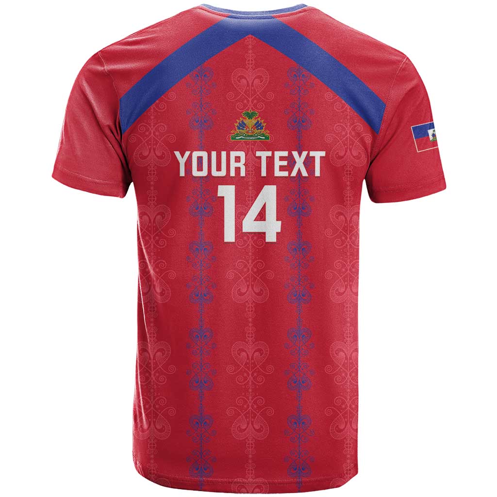 Custom Haiti Football T Shirt Les Grenadiers Veve Vodou Red - Wonder Print Shop