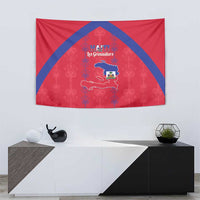Haiti Football Tapestry Les Grenadiers Veve Vodou Red - Wonder Print Shop