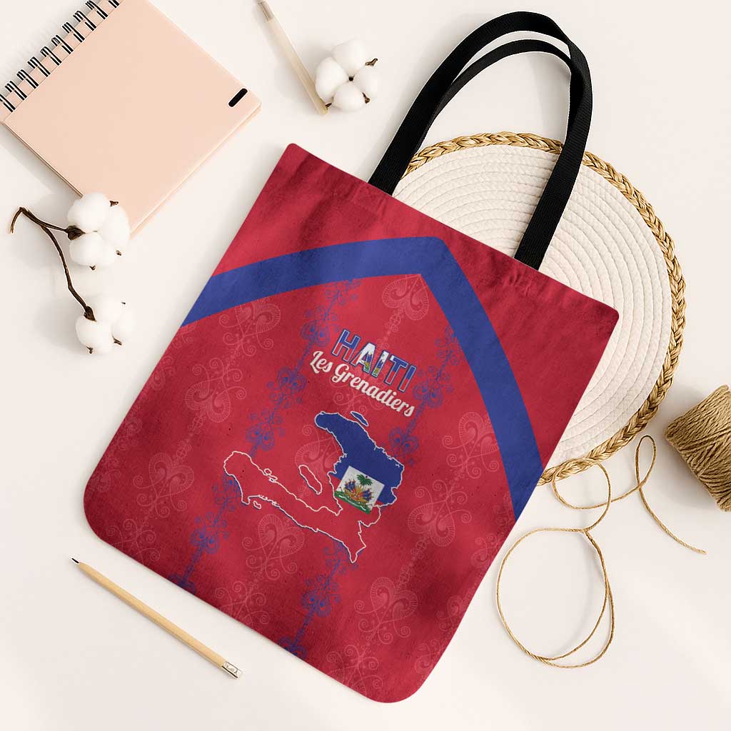 Haiti Football Tote Bag Les Grenadiers Veve Vodou Red - Wonder Print Shop