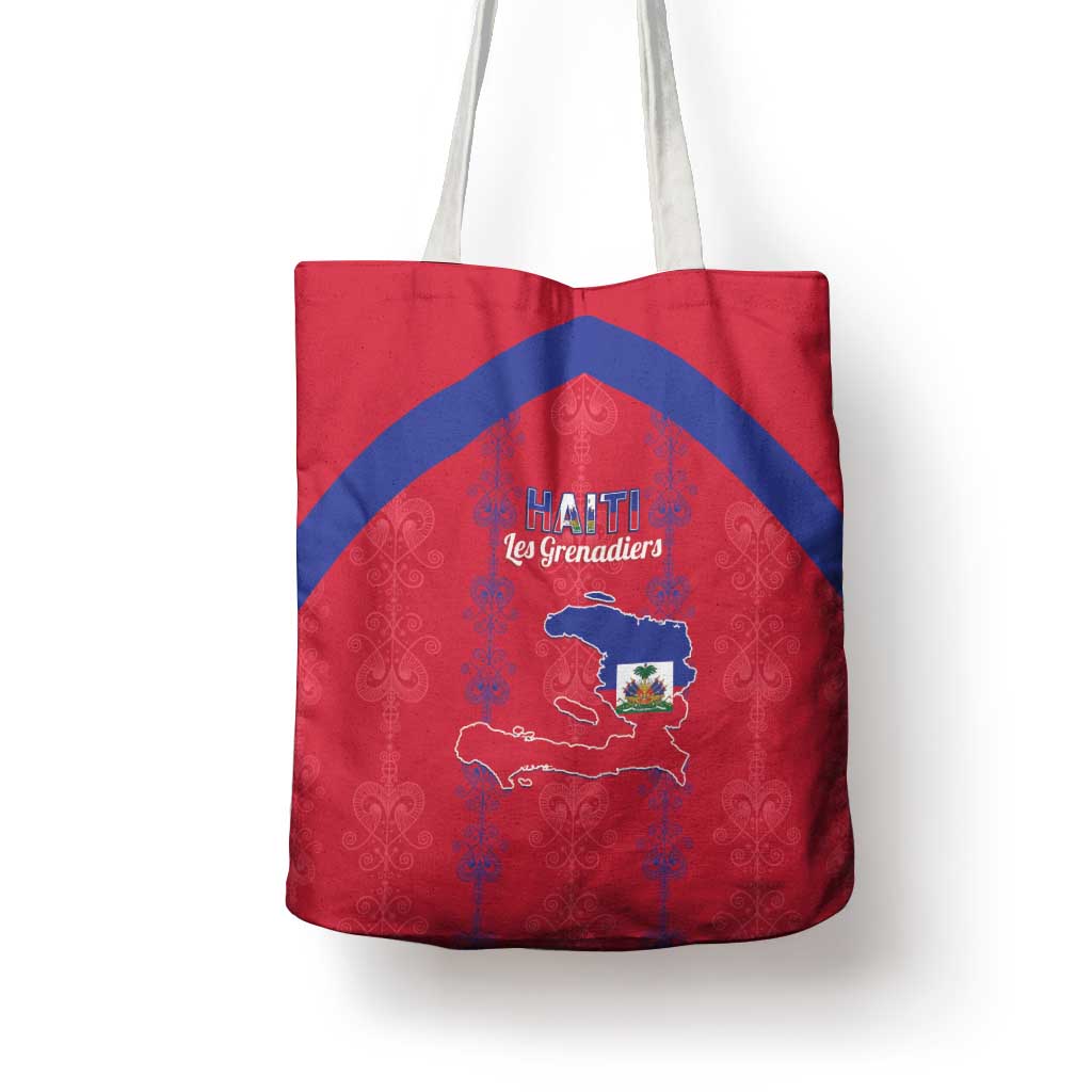 Haiti Football Tote Bag Les Grenadiers Veve Vodou Red - Wonder Print Shop
