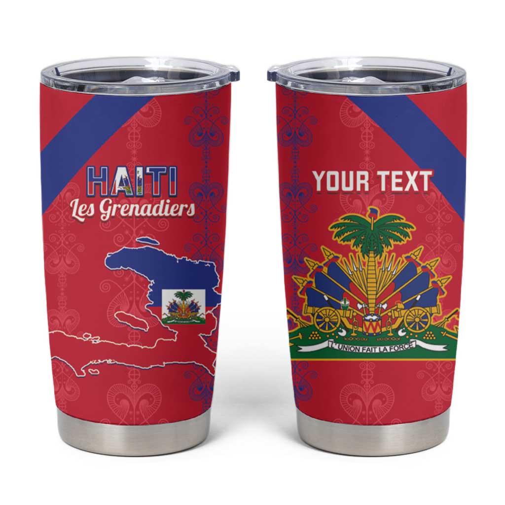 Custom Haiti Football Tumbler Cup Les Grenadiers Veve Vodou Red - Wonder Print Shop