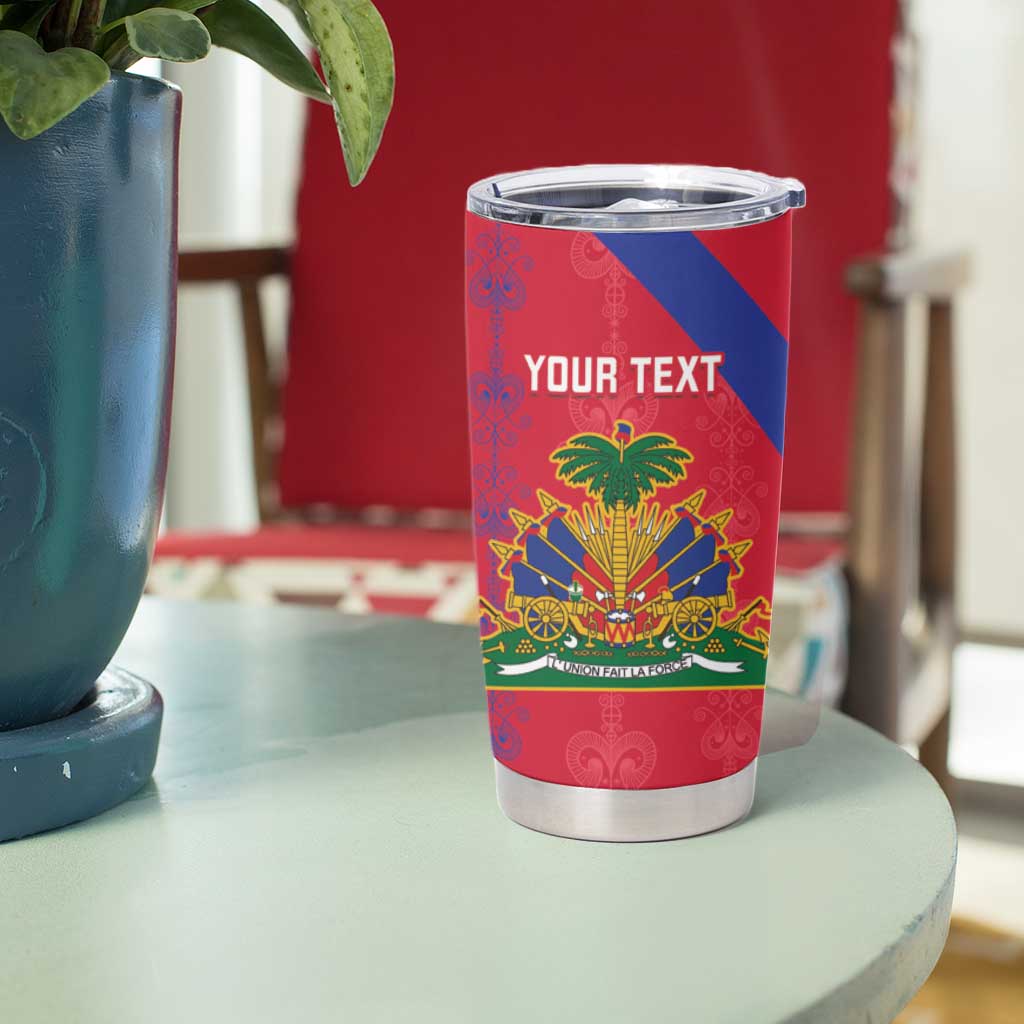Custom Haiti Football Tumbler Cup Les Grenadiers Veve Vodou Red - Wonder Print Shop