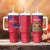 Custom Haiti Football Tumbler With Handle Les Grenadiers Veve Vodou Red - Wonder Print Shop
