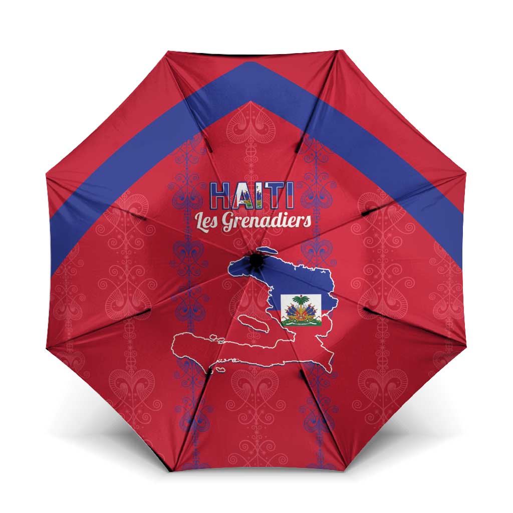 Haiti Football Umbrella Les Grenadiers Veve Vodou Red - Wonder Print Shop