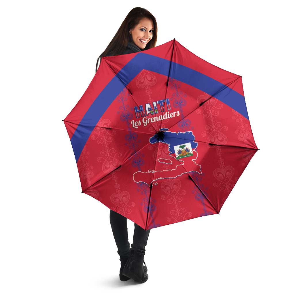 Haiti Football Umbrella Les Grenadiers Veve Vodou Red - Wonder Print Shop