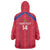 Custom Haiti Football Wearable Blanket Hoodie Les Grenadiers Veve Vodou Red - Wonder Print Shop