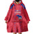 Custom Haiti Football Wearable Blanket Hoodie Les Grenadiers Veve Vodou Red - Wonder Print Shop