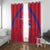 Haiti Football Window Curtain Les Grenadiers Veve Vodou Red - Wonder Print Shop