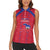 Custom Haiti Football Women Sleeveless Polo Shirt Les Grenadiers Veve Vodou Red - Wonder Print Shop