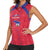 Custom Haiti Football Women Sleeveless Polo Shirt Les Grenadiers Veve Vodou Red - Wonder Print Shop