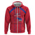 Custom Haiti Football Zip Hoodie Les Grenadiers Veve Vodou Red - Wonder Print Shop