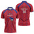 Custom Haiti Football Zipper Polo Shirt Les Grenadiers Veve Vodou Red - Wonder Print Shop
