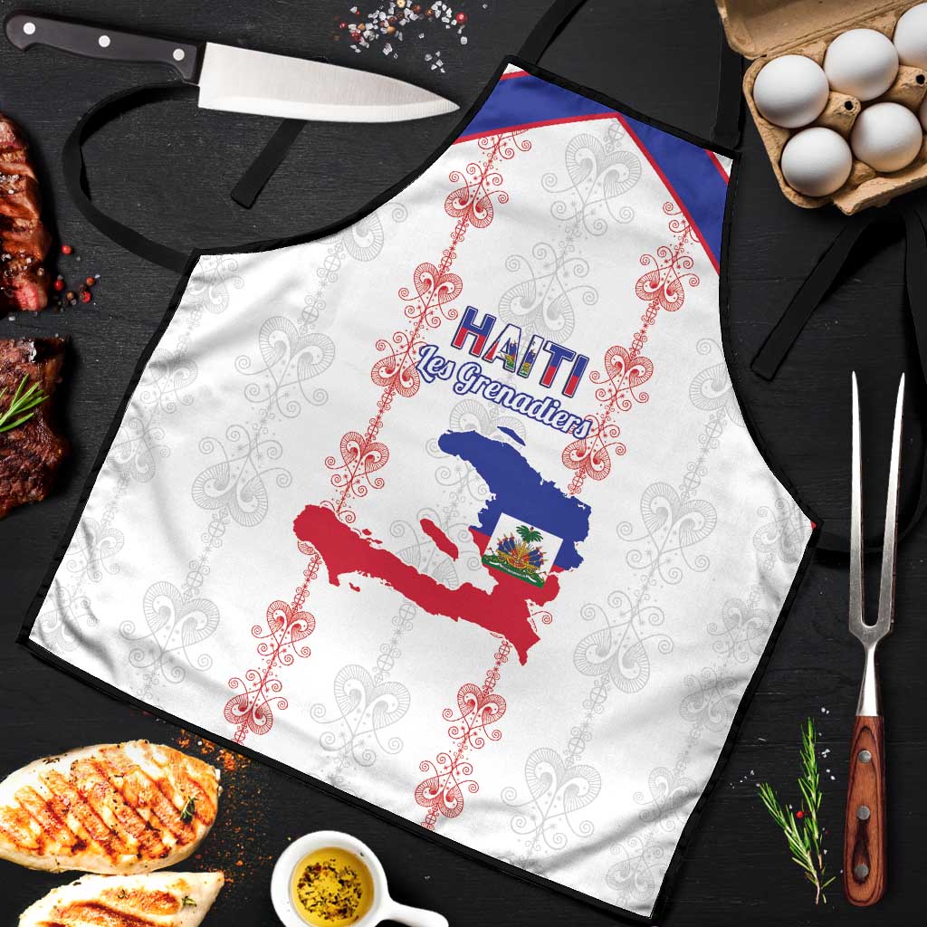Haiti Football Apron Les Grenadiers Veve Vodou White - Wonder Print Shop