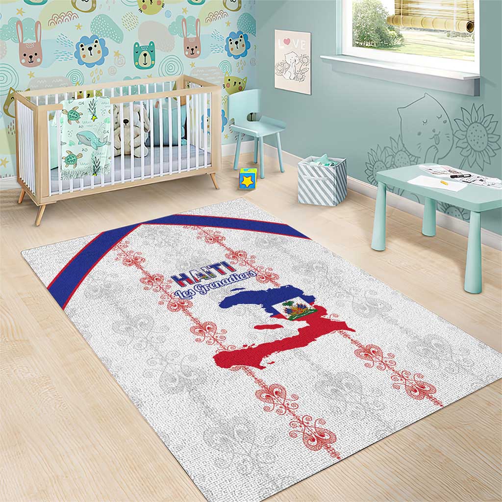 Haiti Football Area Rug Les Grenadiers Veve Vodou White - Wonder Print Shop