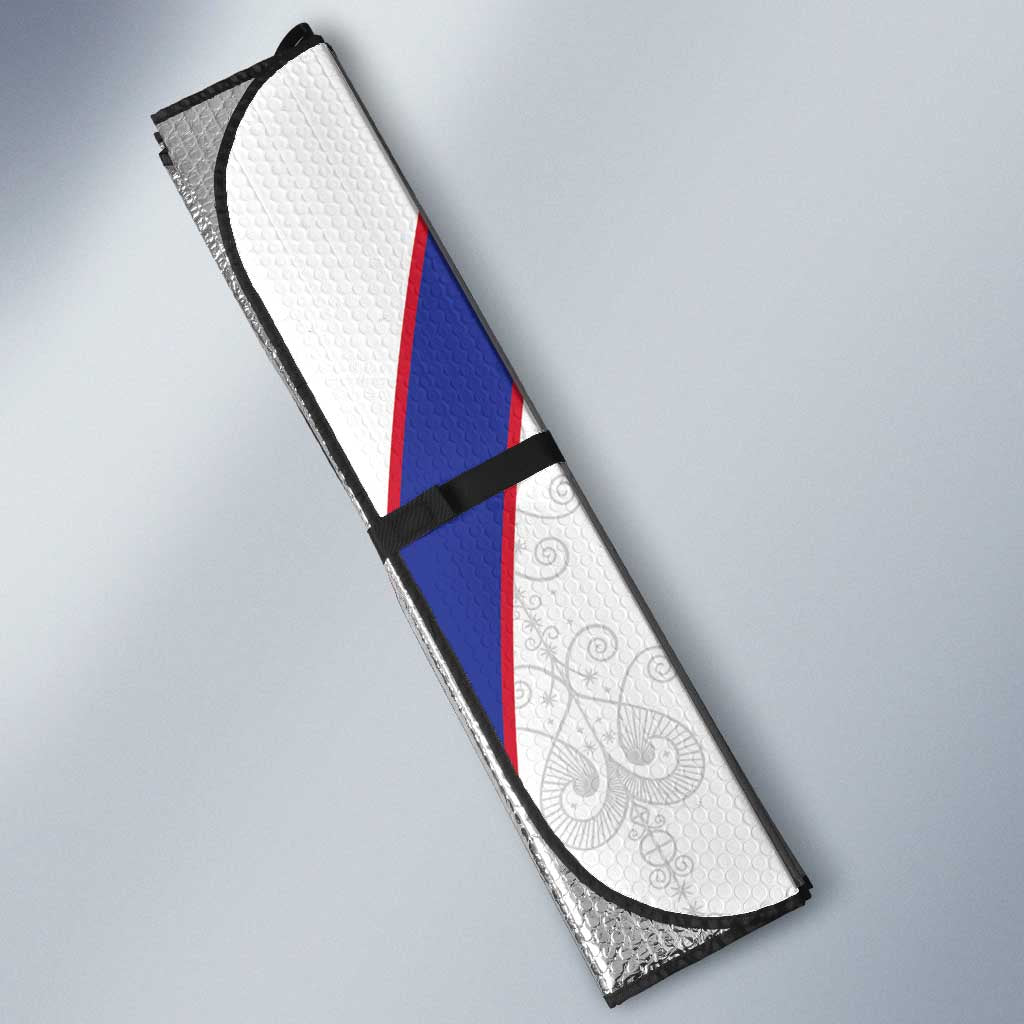 Haiti Football Auto Sun Shade Les Grenadiers Veve Vodou White - Wonder Print Shop
