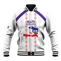 Custom Haiti Football Baseball Jacket Les Grenadiers Veve Vodou White - Wonder Print Shop
