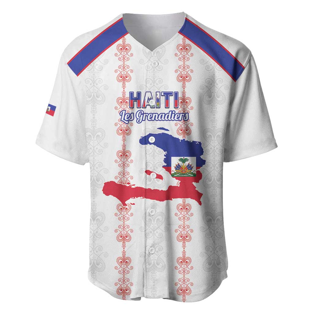 Custom Haiti Football Baseball Jersey Les Grenadiers Veve Vodou White - Wonder Print Shop