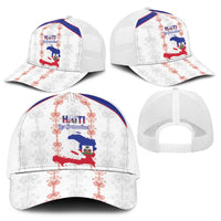 Haiti Football Baseball Net Cap Les Grenadiers Veve Vodou White - Wonder Print Shop