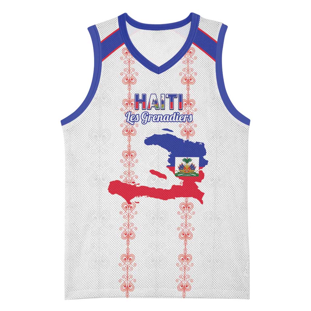 Custom Haiti Football Basketball Jersey Les Grenadiers Veve Vodou White - Wonder Print Shop