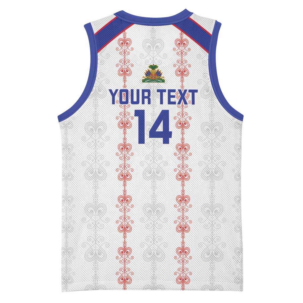 Custom Haiti Football Basketball Jersey Les Grenadiers Veve Vodou White - Wonder Print Shop