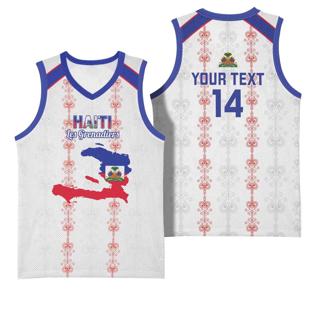 Custom Haiti Football Basketball Jersey Les Grenadiers Veve Vodou White - Wonder Print Shop
