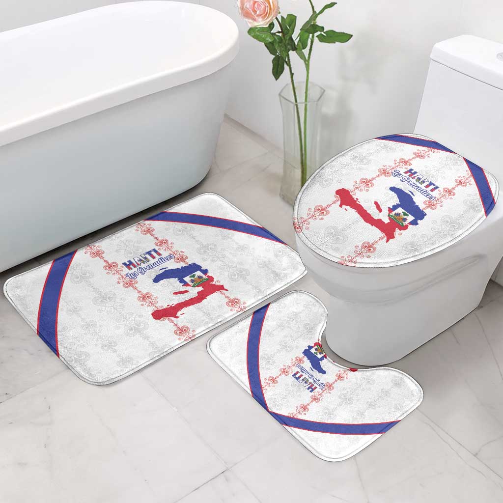 Haiti Football Bathroom Set Les Grenadiers Veve Vodou White - Wonder Print Shop