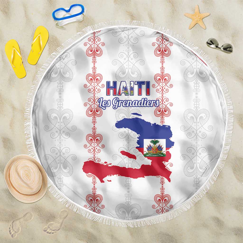 Haiti Football Beach Blanket Les Grenadiers Veve Vodou White - Wonder Print Shop
