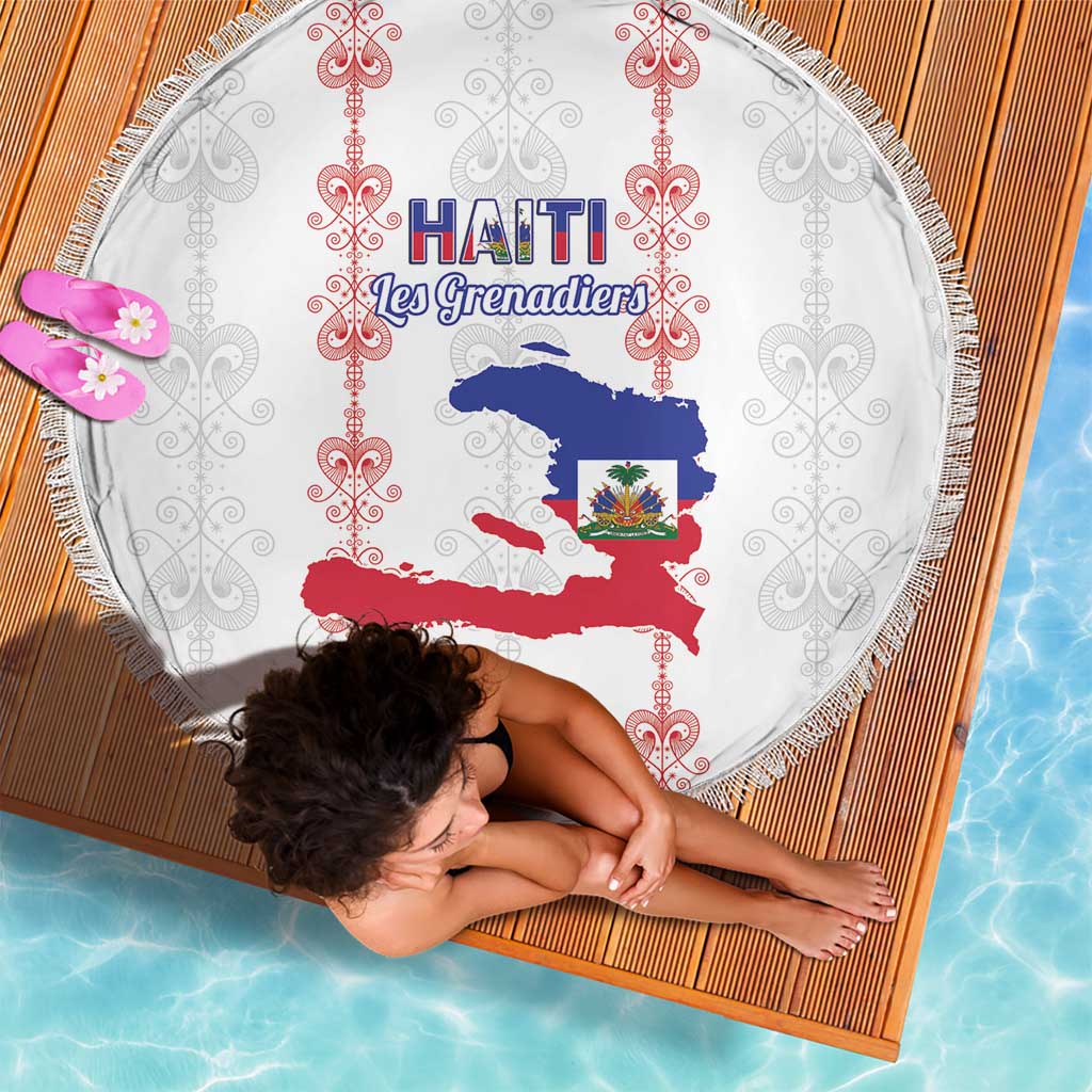 Haiti Football Beach Blanket Les Grenadiers Veve Vodou White - Wonder Print Shop