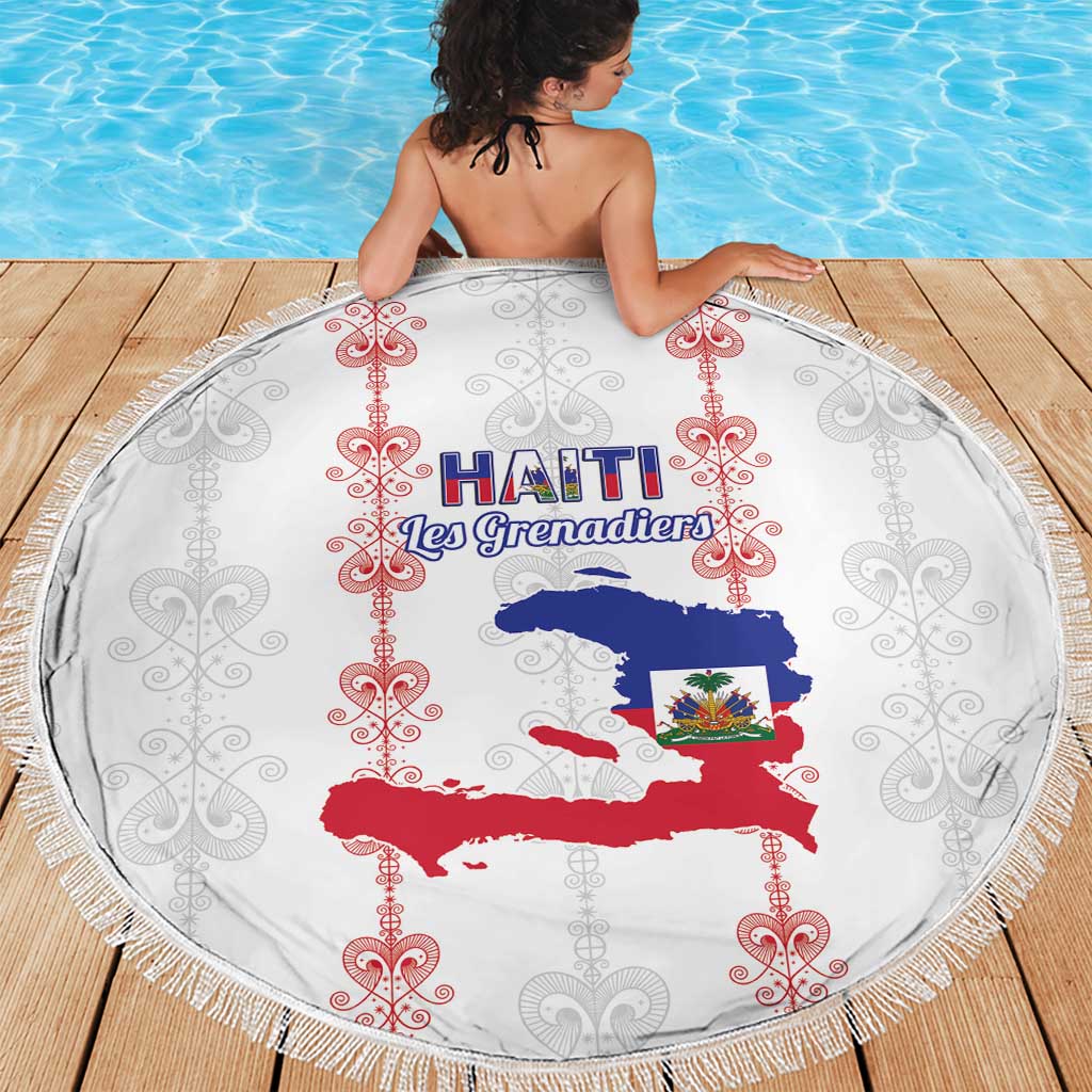 Haiti Football Beach Blanket Les Grenadiers Veve Vodou White - Wonder Print Shop