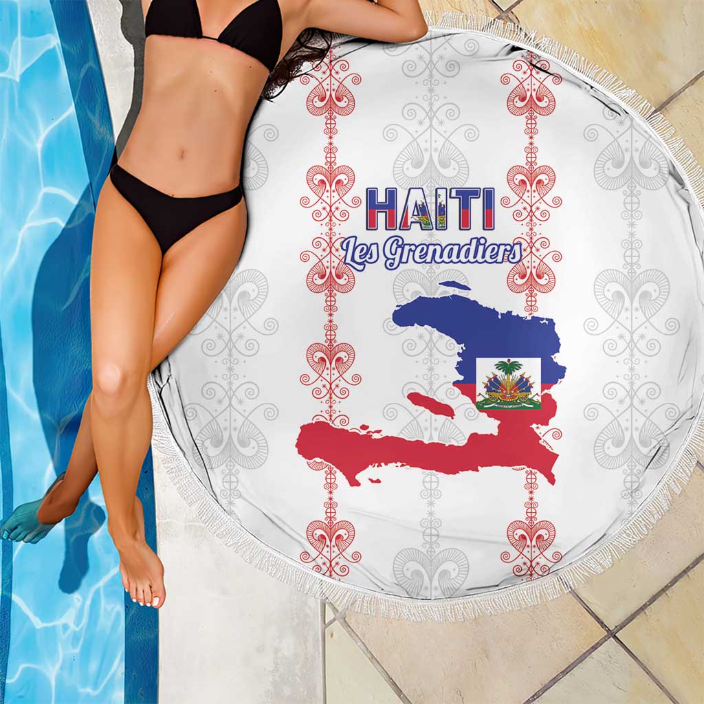 Haiti Football Beach Blanket Les Grenadiers Veve Vodou White - Wonder Print Shop