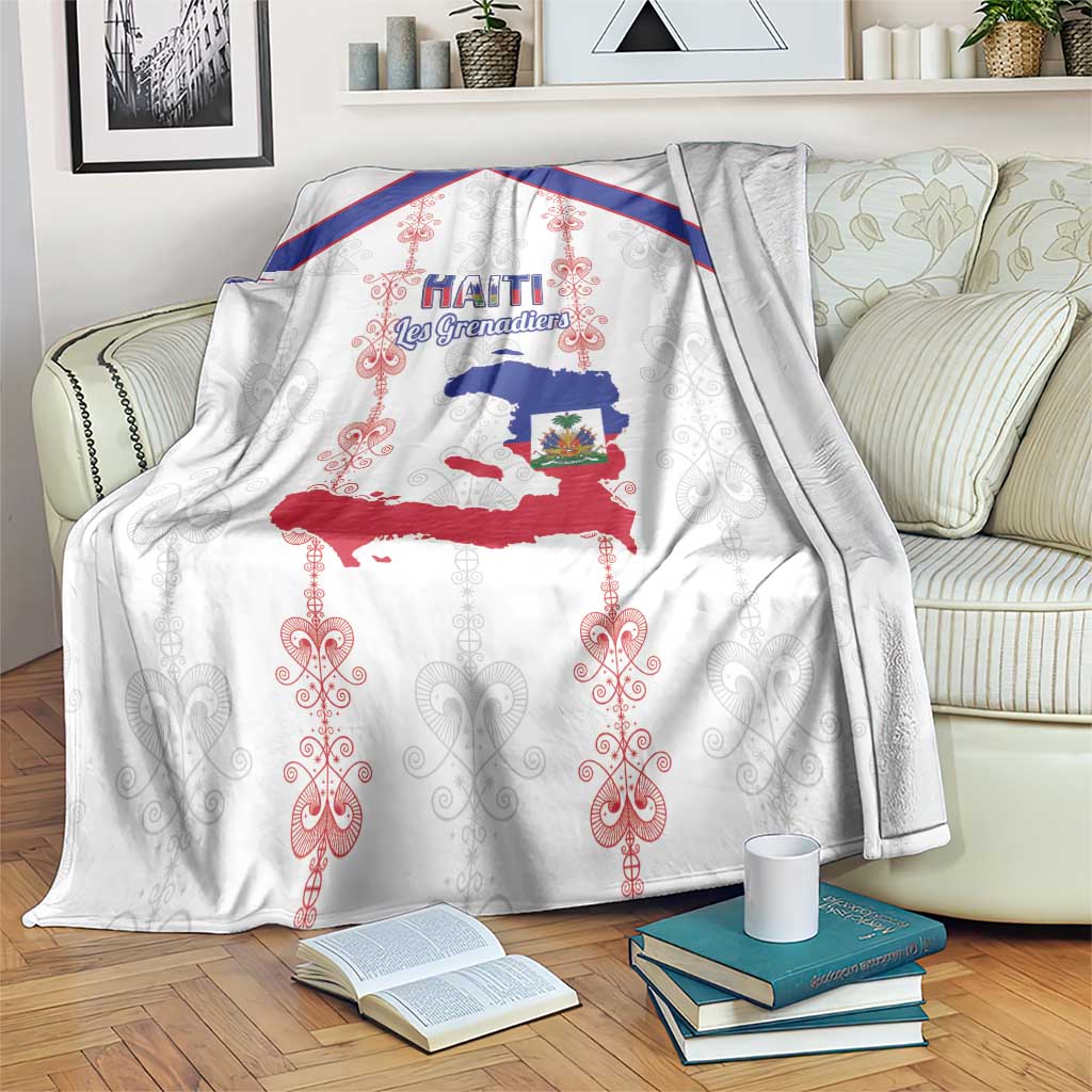 Haiti Football Blanket Les Grenadiers Veve Vodou White - Wonder Print Shop