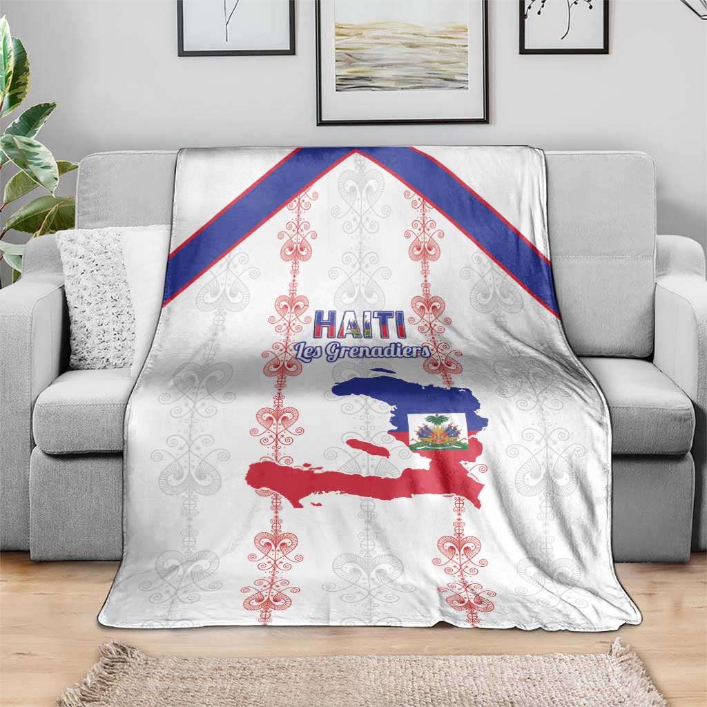 Haiti Football Blanket Les Grenadiers Veve Vodou White - Wonder Print Shop