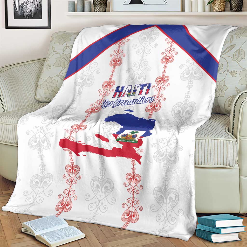 Haiti Football Blanket Les Grenadiers Veve Vodou White - Wonder Print Shop