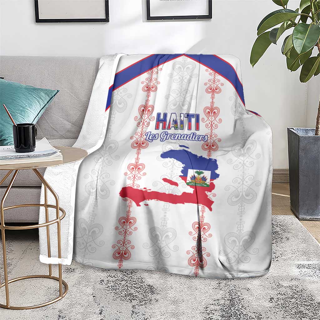 Haiti Football Blanket Les Grenadiers Veve Vodou White - Wonder Print Shop