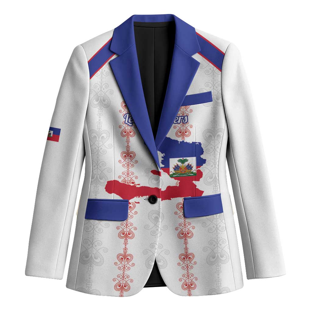 Custom Haiti Football Blazer Les Grenadiers Veve Vodou White - Wonder Print Shop