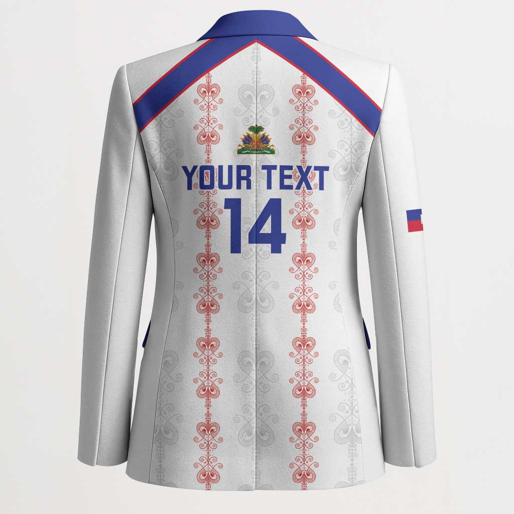Custom Haiti Football Blazer Les Grenadiers Veve Vodou White - Wonder Print Shop