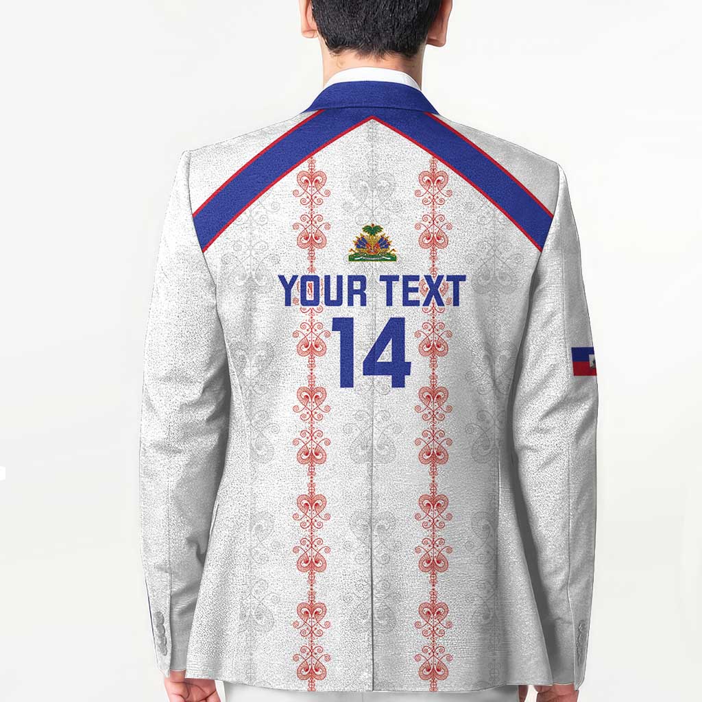 Custom Haiti Football Blazer Les Grenadiers Veve Vodou White - Wonder Print Shop