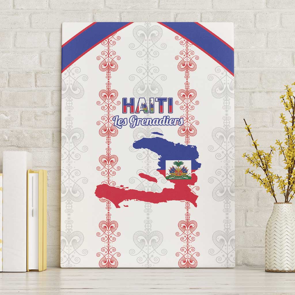 Haiti Football Canvas Wall Art Les Grenadiers Veve Vodou White - Wonder Print Shop