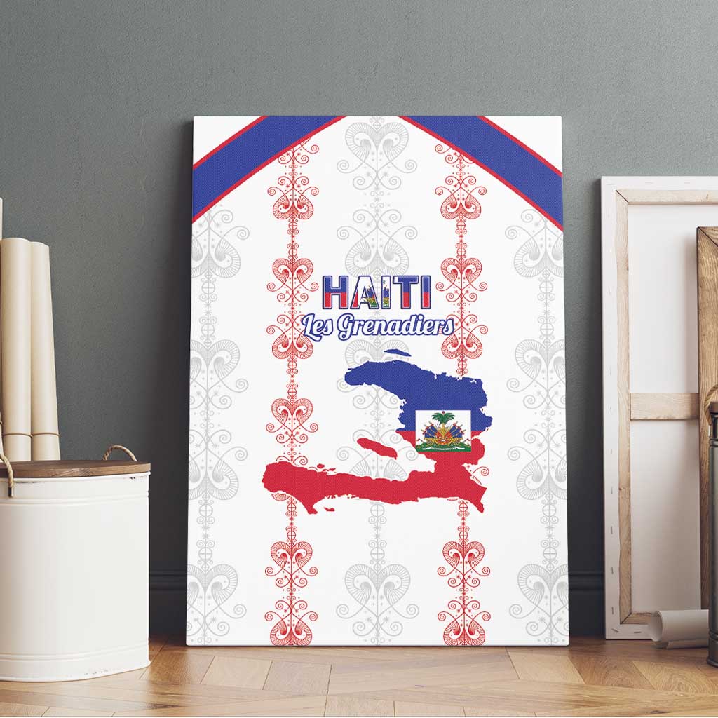 Haiti Football Canvas Wall Art Les Grenadiers Veve Vodou White - Wonder Print Shop