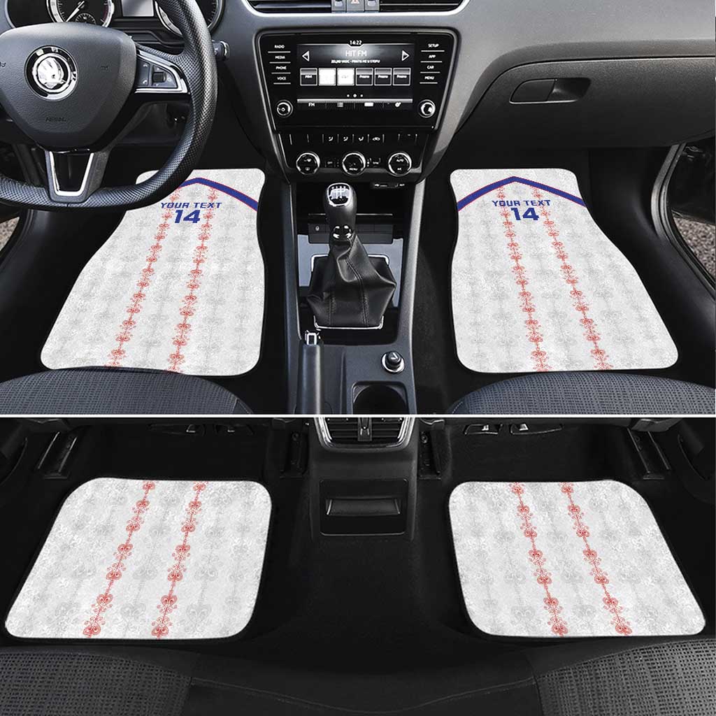 Custom Haiti Football Car Mats Les Grenadiers Veve Vodou White - Wonder Print Shop