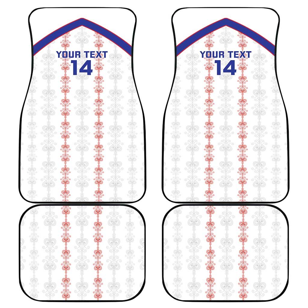 Custom Haiti Football Car Mats Les Grenadiers Veve Vodou White - Wonder Print Shop