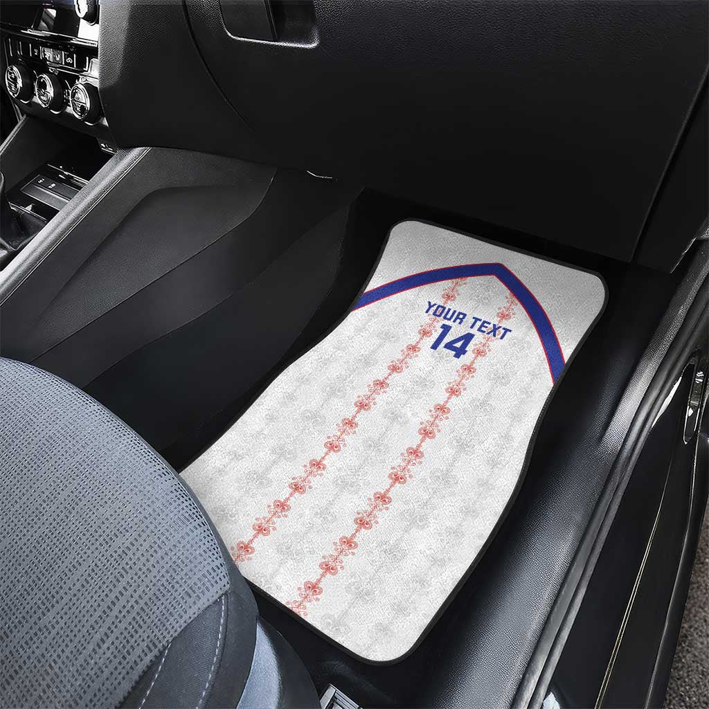 Custom Haiti Football Car Mats Les Grenadiers Veve Vodou White - Wonder Print Shop