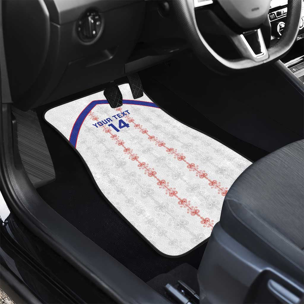 Custom Haiti Football Car Mats Les Grenadiers Veve Vodou White - Wonder Print Shop
