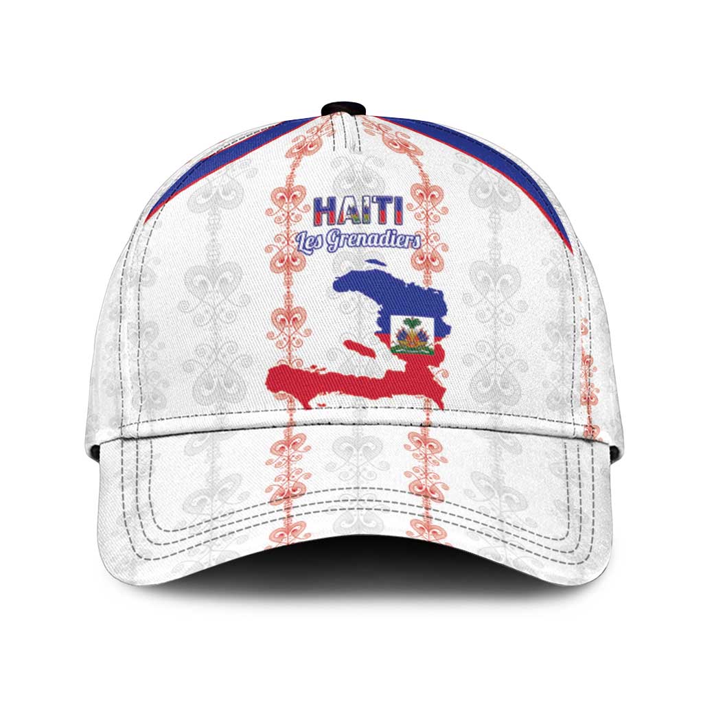 Haiti Football Classic Cap Les Grenadiers Veve Vodou White - Wonder Print Shop