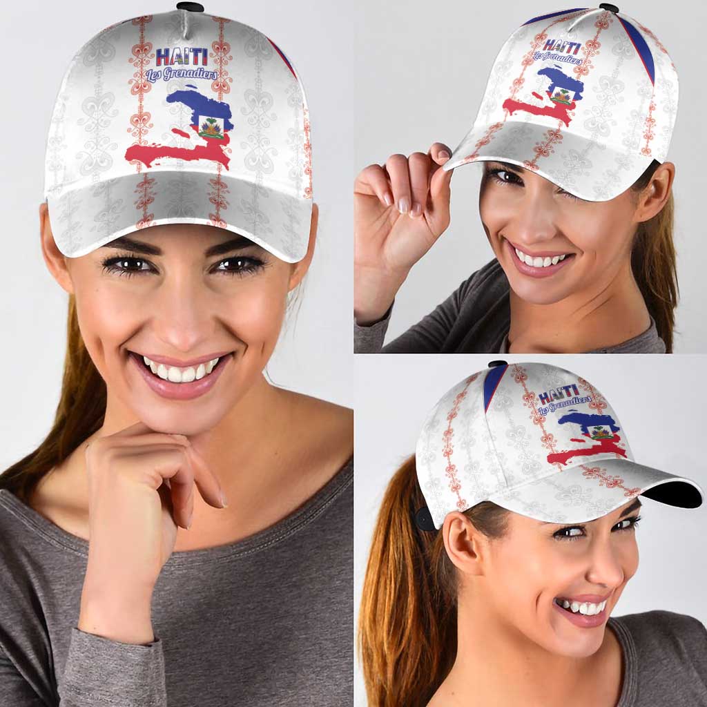 Haiti Football Classic Cap Les Grenadiers Veve Vodou White - Wonder Print Shop