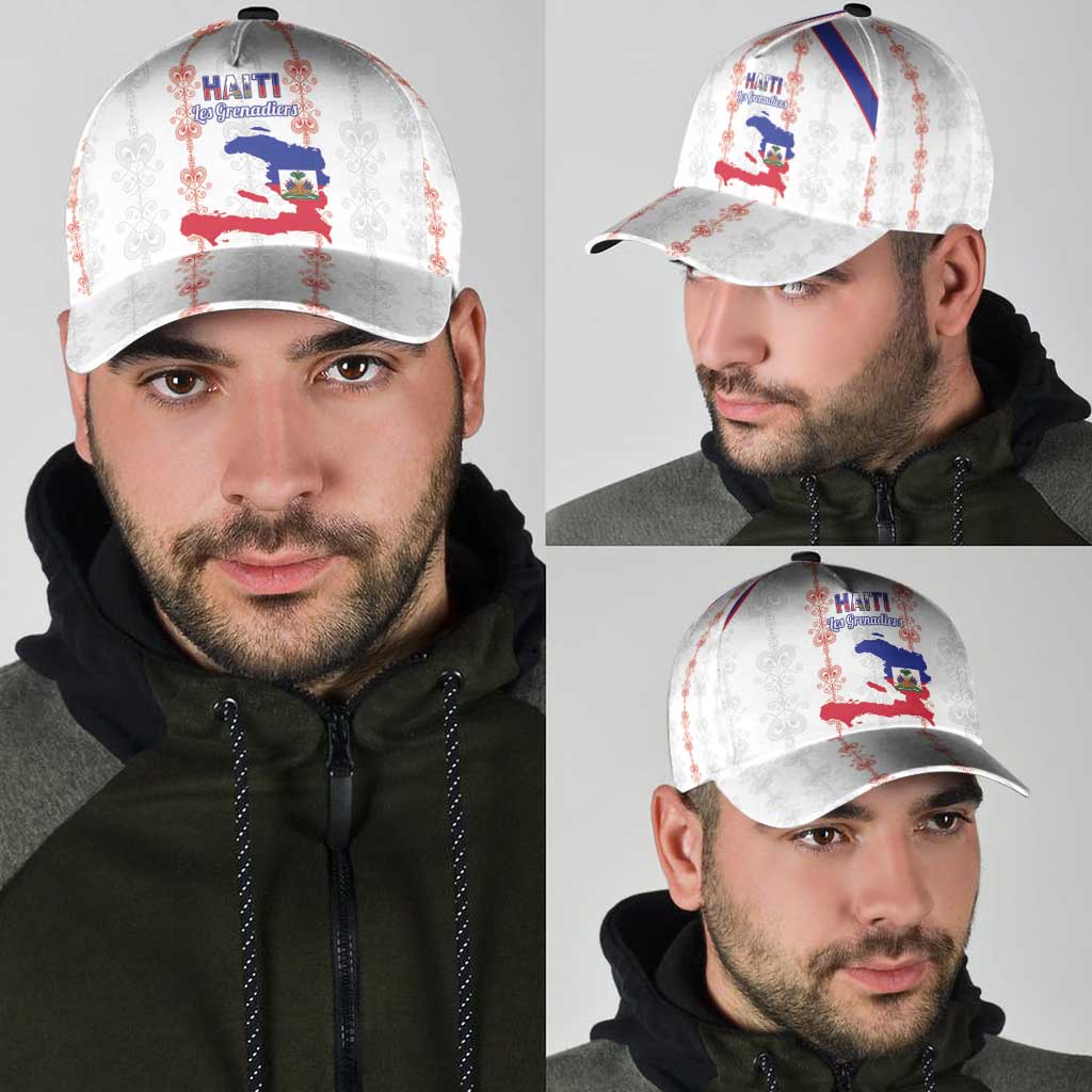 Haiti Football Classic Cap Les Grenadiers Veve Vodou White - Wonder Print Shop