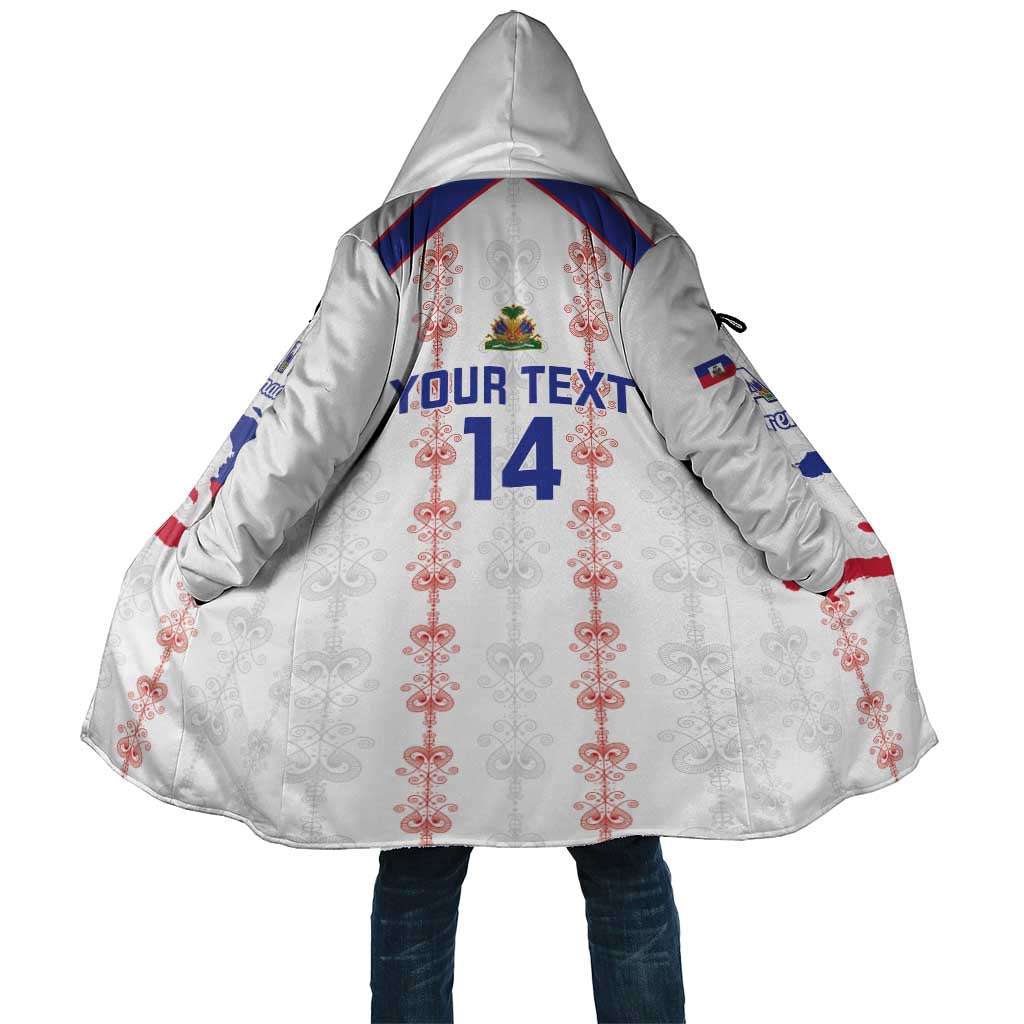 Custom Haiti Football Cloak Les Grenadiers Veve Vodou White - Wonder Print Shop
