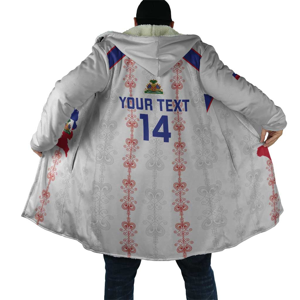 Custom Haiti Football Cloak Les Grenadiers Veve Vodou White - Wonder Print Shop